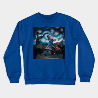 Starry Night Over The Burrow Crewneck Sweatshirt